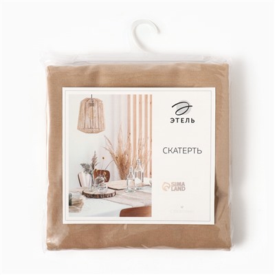 Скатерть «Этель» ECO, бежевая, 110×136 см, 70% хлопок, 30% лён, 190 г/м²