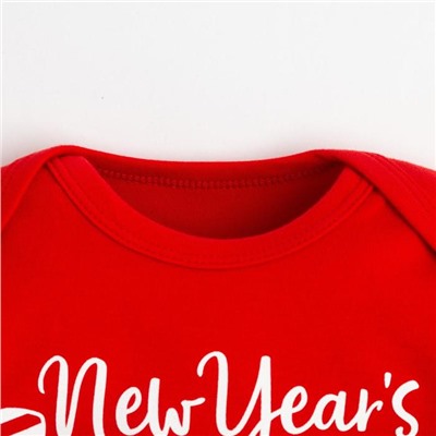 Боди детское «Крошка Я» Winter party, рост 74-80 см, красное