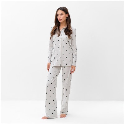 Пижама новогодняя женская (футболка, брюки) KAFTAN «Елки», размер 40-42