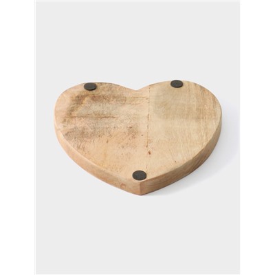Блюдо в форме сердца «Мудрый слон», 20.5×20×2.3 см, дерево манго
