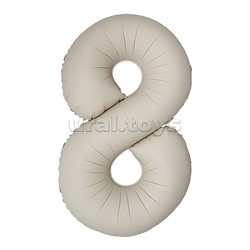 Шар (40''/102 см) Цифра, 8 Slim, Кремовый Латте, Матовый, 1 шт. в уп.