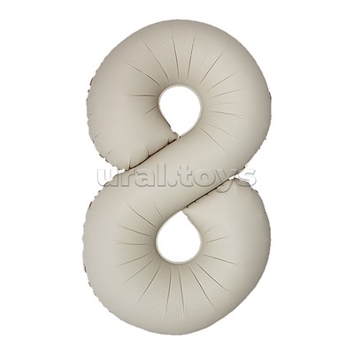 Шар (40''/102 см) Цифра, 8 Slim, Кремовый Латте, Матовый, 1 шт. в уп.