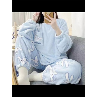 60114 Пижама плюшевая (Голубой)