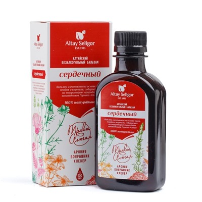 Безалкогольный алтайский бальзам на травах Altay Seligor, сердечный, 200 мл