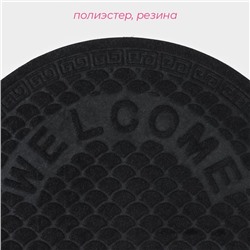 Коврик придверный Доляна «Спираль», полукруглый, влаговпитывающий, без окантовки, 38×58 см, цвет МИКС