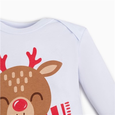 Костюм детский (джемпер и брюки) «Крошка Я. Мой первый НГ», рост 62-68 см, красный, белый