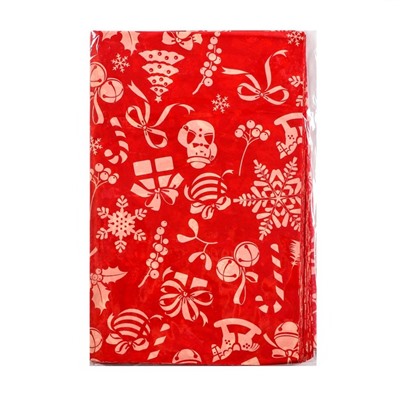 Бумага упаковочная тишью, новогодняя упаковка «С новым годом!»,50×66 см