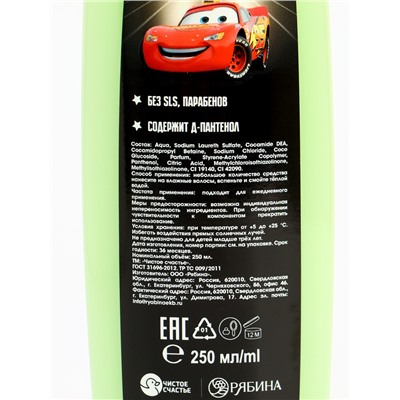 Шампунь для волос детский, 250 мл, аромат яблочный торнадо, Тачки