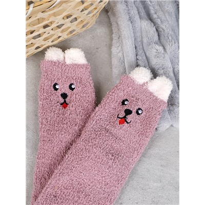 Носки женские флисовые р. 35-40 Лапки новогодний №12 / MNZ-16/12 /уп 12 /700654