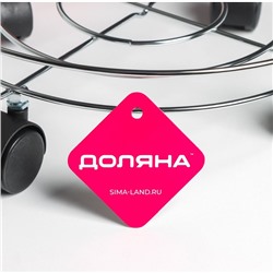 Подставка для цветов на колёсиках Доляна, 32×32×10 см, хром