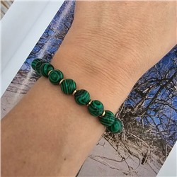 Браслет на руку из натуральных камней Малахит, 1043, арт.218.196