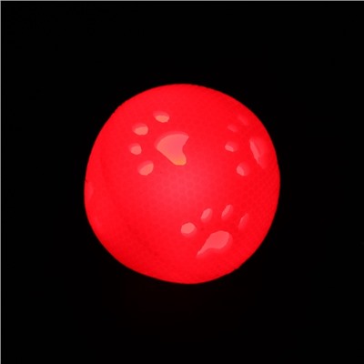 Мячик с лапками светящийся, 7 см, розовый/белый