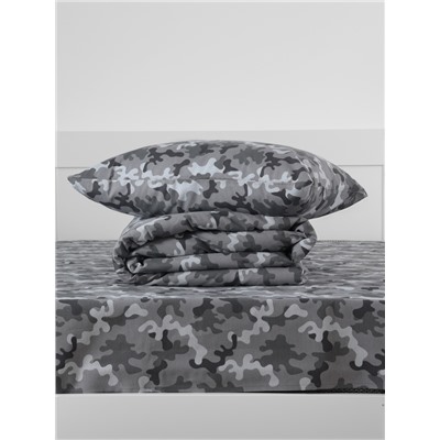 Постельное бельё 1.5-спальное «Этель» Military gray, бязь