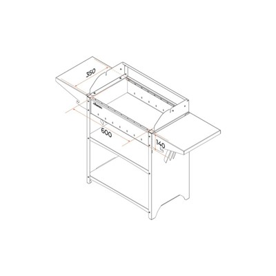 Мангал Family Standart Grill FSG2000, 133.2×39.4×89.5 см, 2 мм, крышка, боковые полки