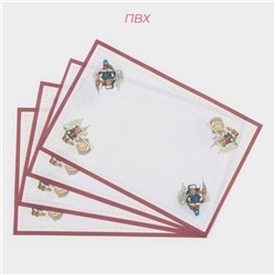 Салфетки сервировочные Доляна «Московский мишка», 4 шт., новогодние, 45×30 см