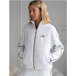 Бомбер среднего объема из эластичного футера трехнитики c начесом