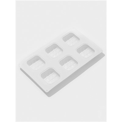 Форма для муссовых десертов и выпечки Доляна «Перина», 29×17×3 см, 6 ячеек (6.5×6.5 см), силикон, белая