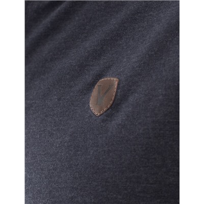 Тонкий лонгслив с круглым воротом на пуговицах из премиального хлопка с эластаном