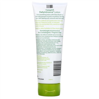 Cetaphil, DailyAdvance, лосьон с маслом ши, 226 г (8 унций)