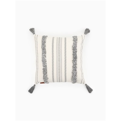 Наволочка декоративная с кисточками SL Home Line, 45×45 см, хлопок 100%, серая