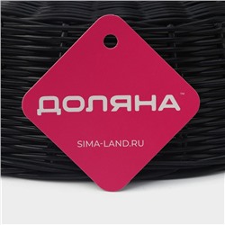 Корзинка для фруктов и хлеба Доляна «Плетёнка», 27×22×6 см, пластик, плетёная, коричневая