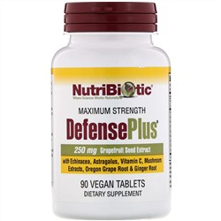 NutriBiotic, DefensePlus, максимальная эффективность, 90 вегетарианских таблеток