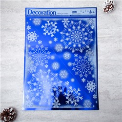 Наклейка новогодняя 38х30 Снежинки / 611-7 /уп 12/300/ микс