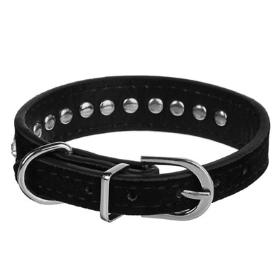 Ошейник «Бархат и стразы», 31×1.3/2 см, ОШ 22-28 см, чёрный