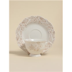 Чайная пара SL Home «Аманде», чашка 220 мл, блюдце 17×17×2 см, фарфор, белая