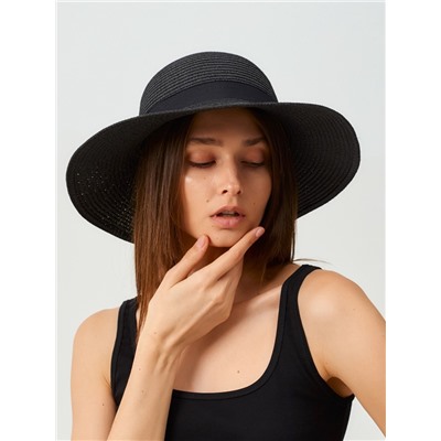 Шляпа женская MINAKU Summer joy с бантом размер 56-58, чёрная