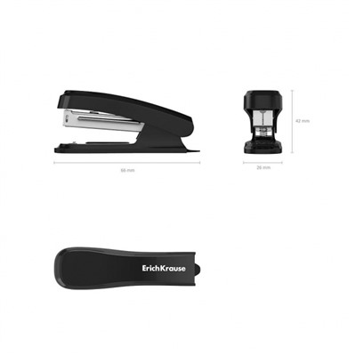 Степлер 10 на 15 листов 61739 "Классика" черный ErichKrause