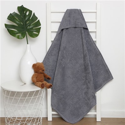 Полотенце - уголок махровое «Крошка Я», 85×85 см, хлопок 100%, серое