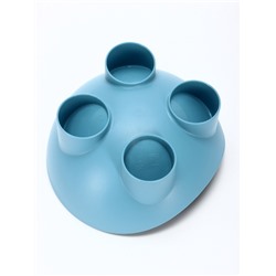 Миска для животных БЕГЕМОТ 0.3 л, Soft-touch, серо- голубой