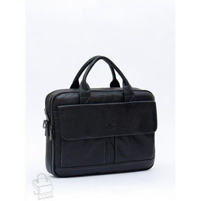 Портфель мужской кожаный 0883Z black Zinimsk  в Новосибирске