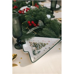 Тарелка новогодняя Доляна «Приближение чуда», 26×20×3 см, белая