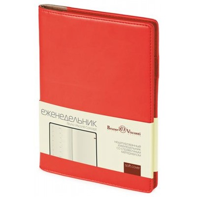 Еженедельник недатированный А5 128 стр. "CONCEPT" (КРАСНЫЙ) 3-322/10 Bruno Visconti