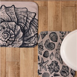 Коврик для ванной «Этель» Marine life, 50×40 см, велюр