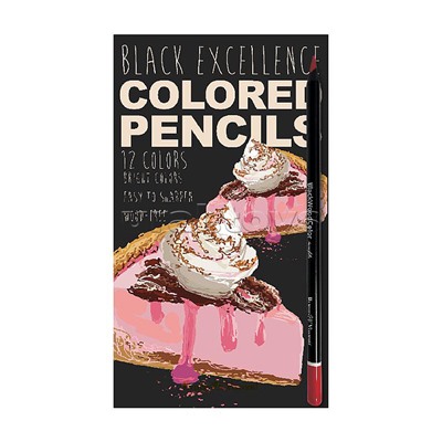 Карандаши цветные пластиковые  "Black excellence" с точилкой, 12 цветов, 4 вида