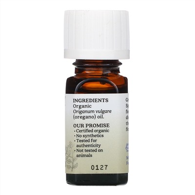 Aura Cacia, чистое эфирное масло, органический орегано, 7,4 мл (0,25 жидк. унции)