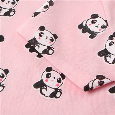 Пижама для девочки (футболка/бриджи), розовая, рост 116 см