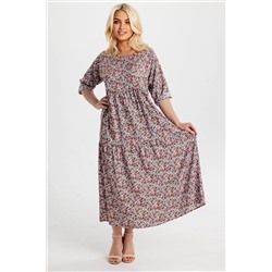 Платье штапель  5872/116/Голубой, коралловый