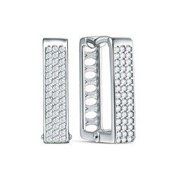 Кольцо из серебра с фианитами родированное 201984-FA11