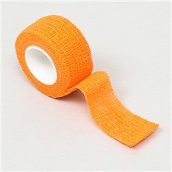 Бинт самофиксирующийся, 2.5 см, максимальная растяжимость 4.5 м, оранжевый