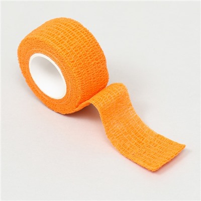 Бинт самофиксирующийся, 2.5 см, максимальная растяжимость 4.5 м, оранжевый