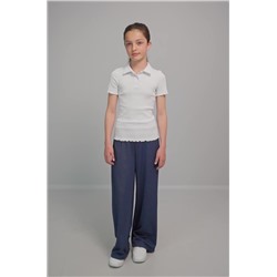 Блузка-поло в рубчик для девочки Happyfox