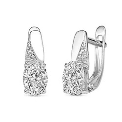 Серьги из серебра куб.циркон., В10-0809