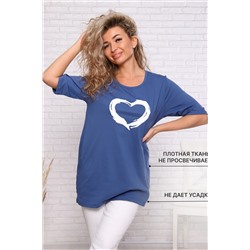 Футболка 785 удлиненная с рисунком сердце и карманами НАТАЛИ, 981294