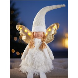 Фигура текстиль «Кукла в белом» 70 см, 6 LED, от батареек AG10×3, свечение тёплое белое