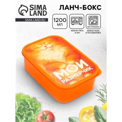 Ланч - бокс прямоугольный «Мой размерчик», 1200 мл