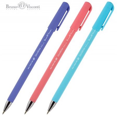 Ручка шариковая 0.5 мм "SlimWrite.JOY" синяя (3 цвета корпуса) 20-0053 Bruno Visconti